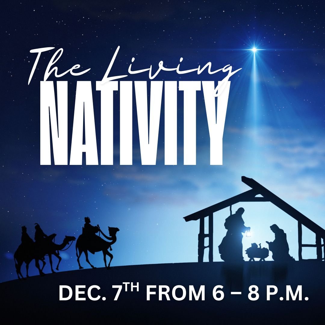 Our drive-thru Living Nativity complete with live animals, Christmas carols, hot chocolate and cookies will be from 6 p.m. &ndash; 8 p.m. on Sunday, December 7th. Join the youth as they share the Nativity Story along the east driveway of the church.