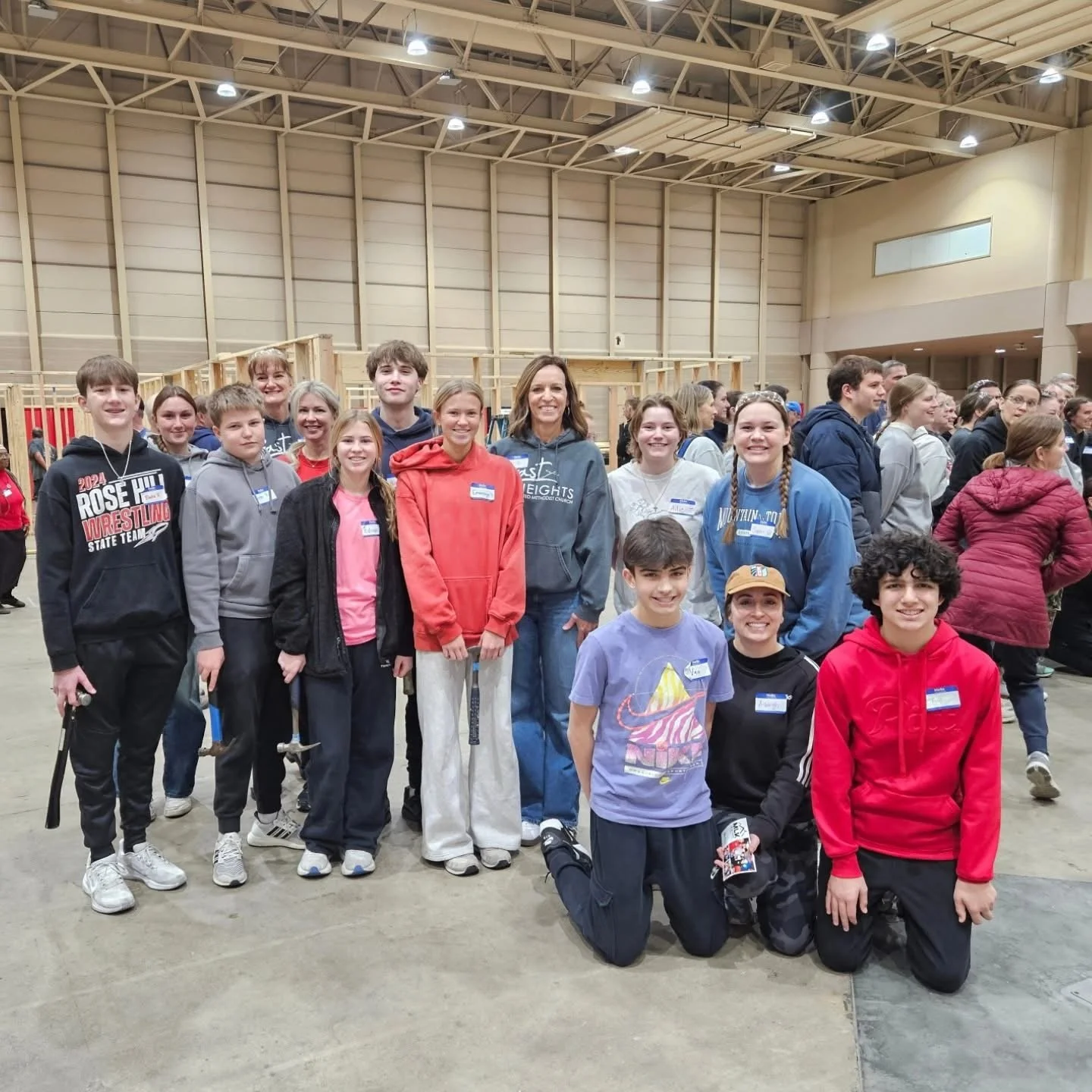 This crew spent their morning helping frame 2 houses as part of Habitat for Humanity&rsquo;s MLK Day of Service. So excited for the 2 families that will one day call them home. #ehyouth2026