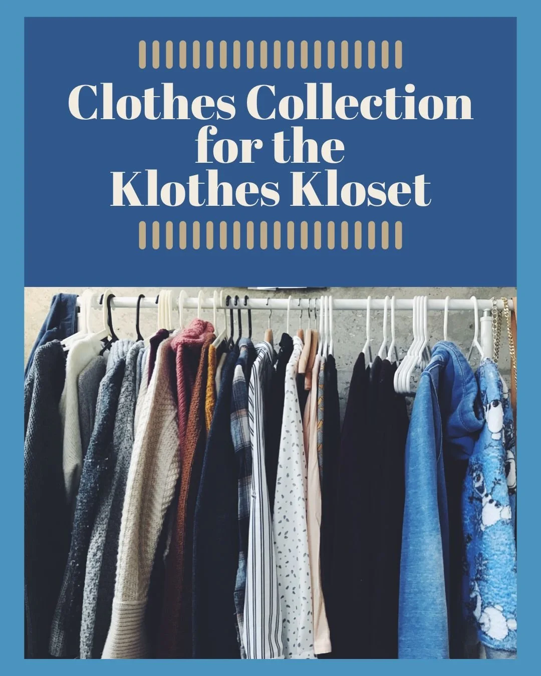 United Women in Faith will be collecting gently-used clothing and shoes for the Klothes Kloset on Sunday. A car with an open trunk will be in the southeast section of the church parking lot 9:00 &ndash; 11:00 a.m. to collect your bags of items. Thank