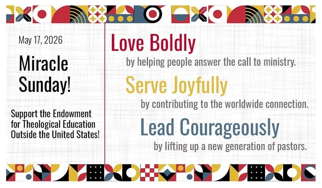 Miracle Sunday Offering &ndash; May 17, 2026: The Great Plains Conference invites East Heights United Methodist Church to join 30,000 congregations around the world in the Miracle Sunday offering on May 17, 2026. Our goal is to raise $1,000 to help s