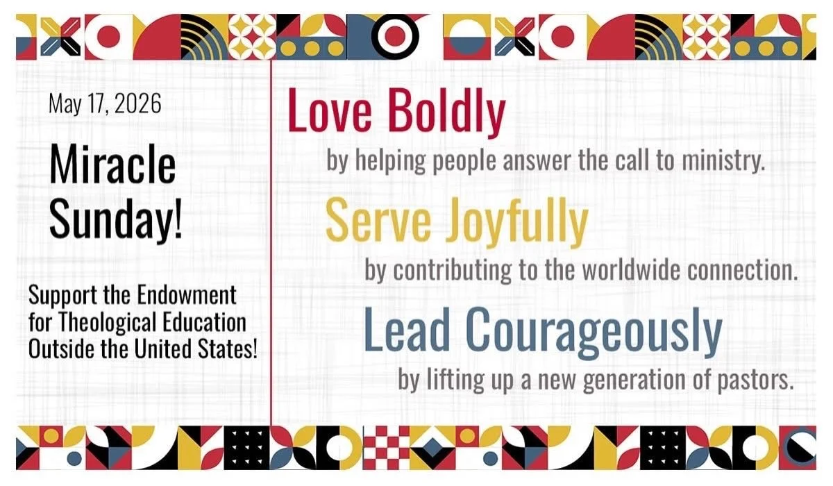 Miracle Sunday Offering &ndash; May 17, 2026: The Great Plains Conference invites East Heights United Methodist Church to join 30,000 congregations around the world in the Miracle Sunday offering on May 17, 2026. Our goal is to raise $1,000 to help s