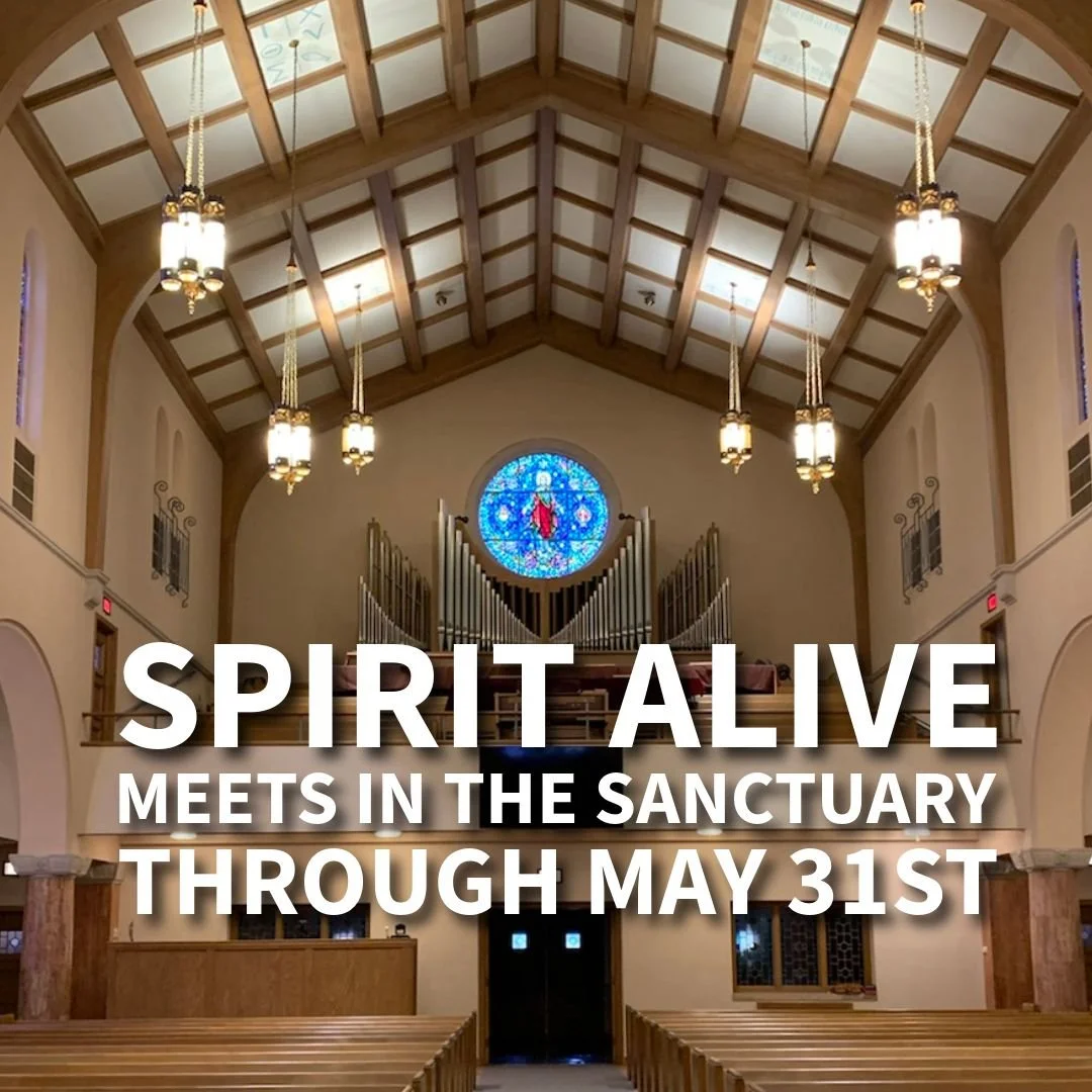 We have multiple events coming up in Hedrick Hall. With these events we have decided to move Spirit Alive Worship to the Sanctuary from May 17th through May 31st. Spirit Alive will be back in Hedrick Hall beginning June 7th.