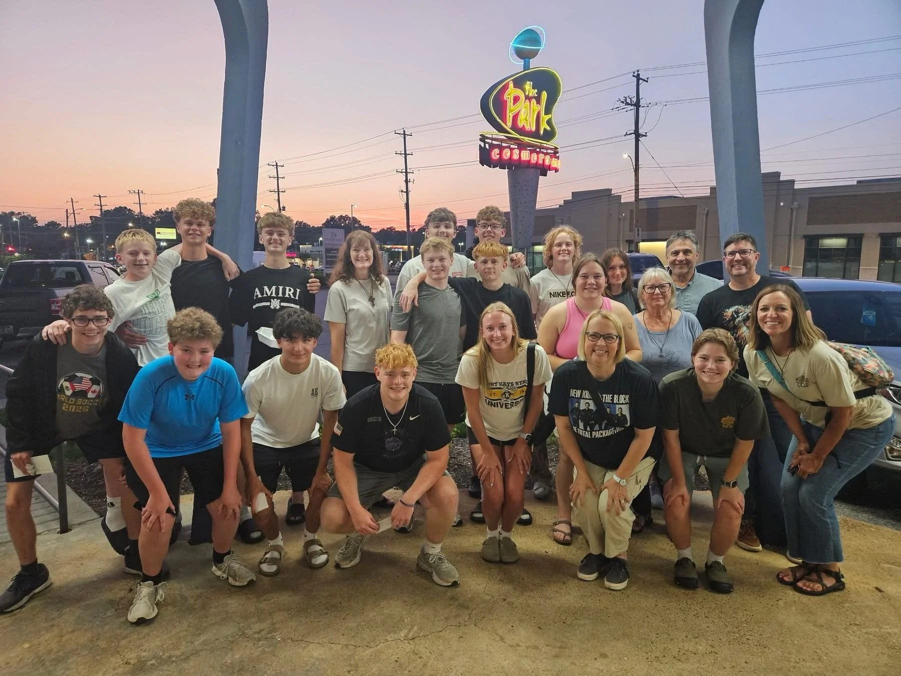 Leg 1 on our journey to Mountain T.O.P. complete. Pizza and overnight in Memphis then onto Nashville tomorrow. #ehyouth2026 #mountaintop2026