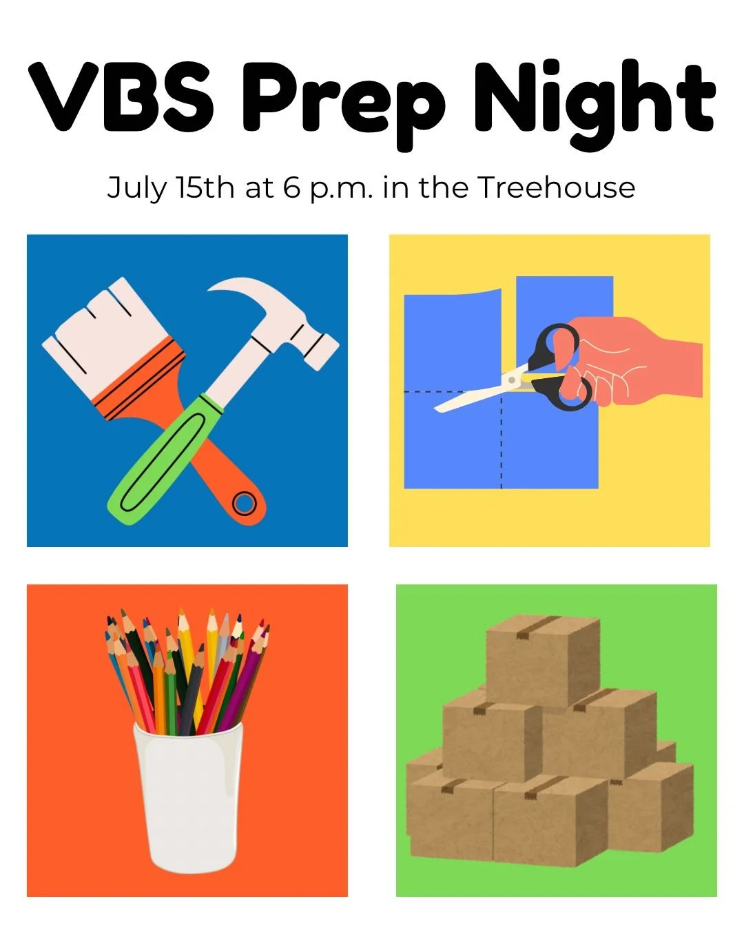 VBS Prep Nights: July 15th at 6 p.m. in the Treehouse. We will create decorations, prep crafts, and get everything ready for VBS. If you are interested in helping prep for this amazing week, please contact Hallie Heard. #ehkids #ehumc