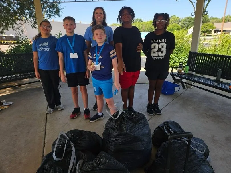 Vacation Bible School Day 1: Operation Clean Stream. It was a hot one, but we persevered. And, had yummy blue cupcakes to end our morning. #vacationbibleschool #ehkids2026