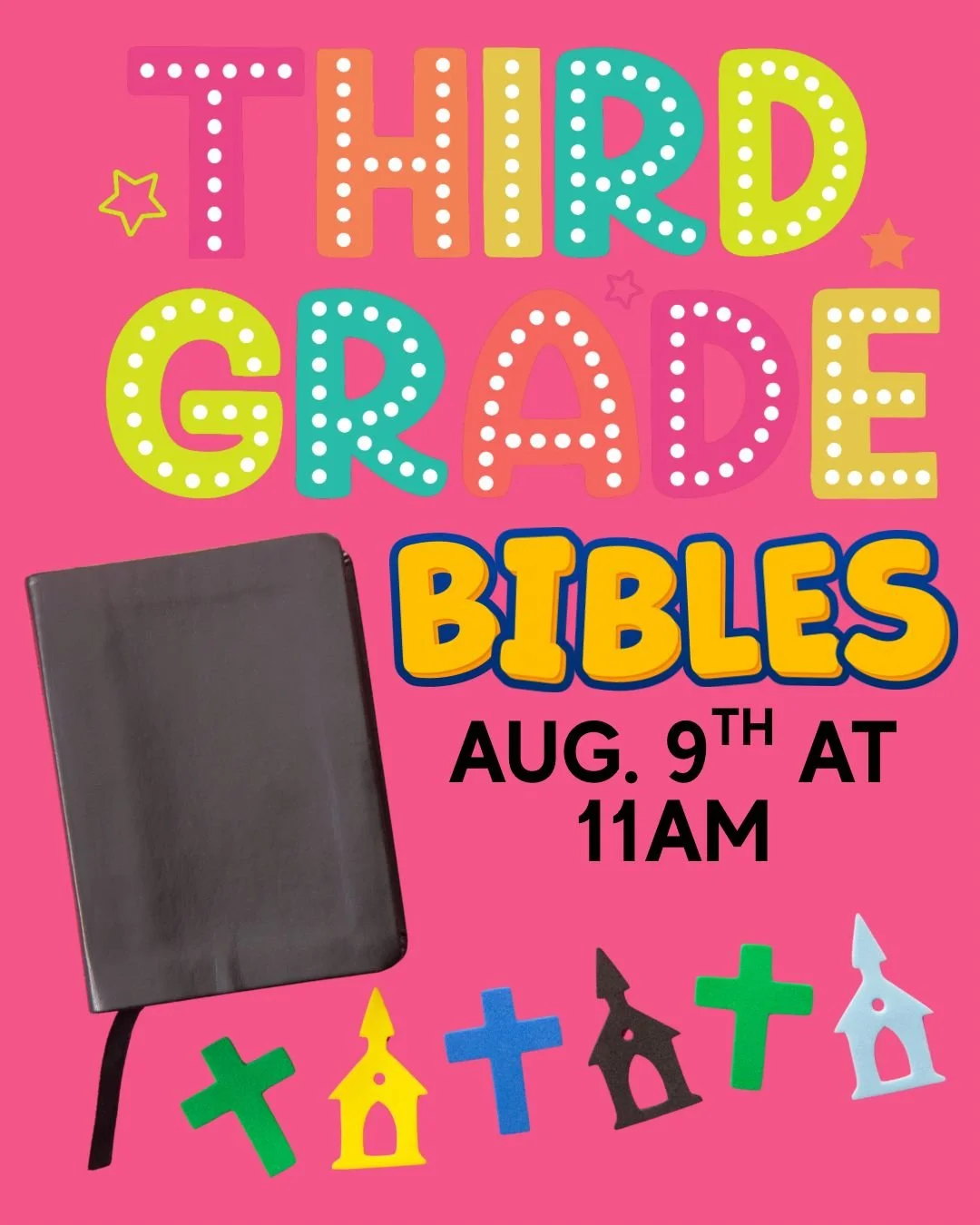If you have an upcoming 3rd grader this year and would like a Bible for them, please let Hallie Heard know along with how you want their name to appear. The 3rd Grade Bible Presentation is August 9th during the 11:00 service.  #ehkids