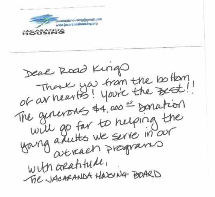 Thank You Letter From Jacaranda Housing