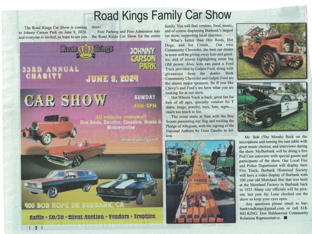 Article About Our Car Show From Brad Korb Burbank Bulletin