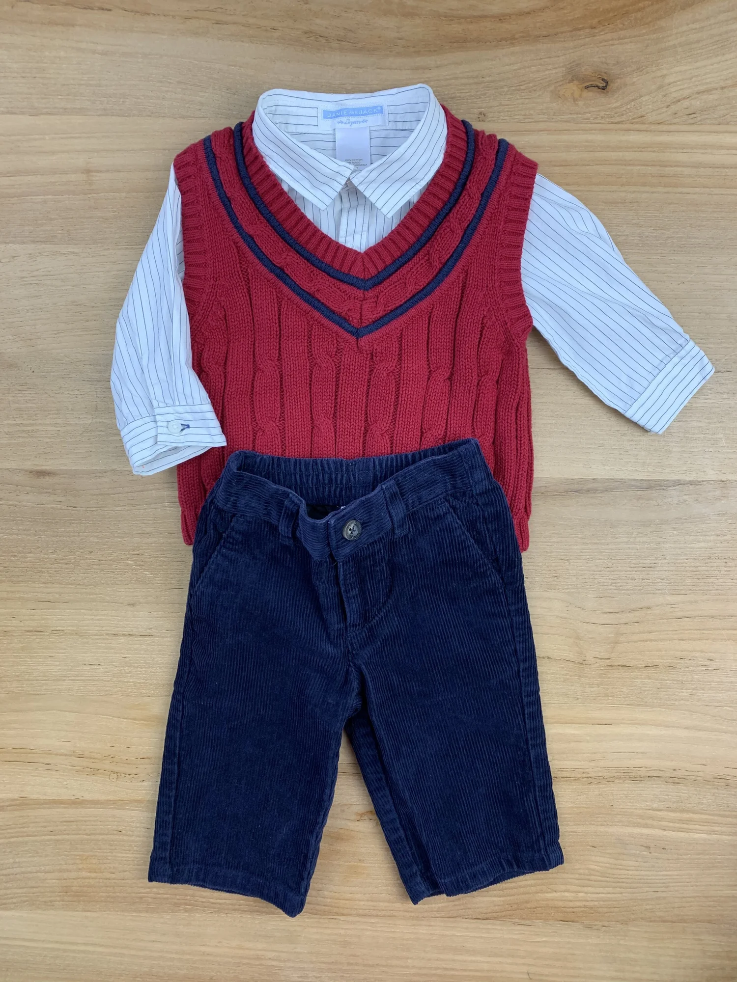 Janie and Jack Sweater Vest u0026 Corduroy Pant Outfit — Kids Designer Resale