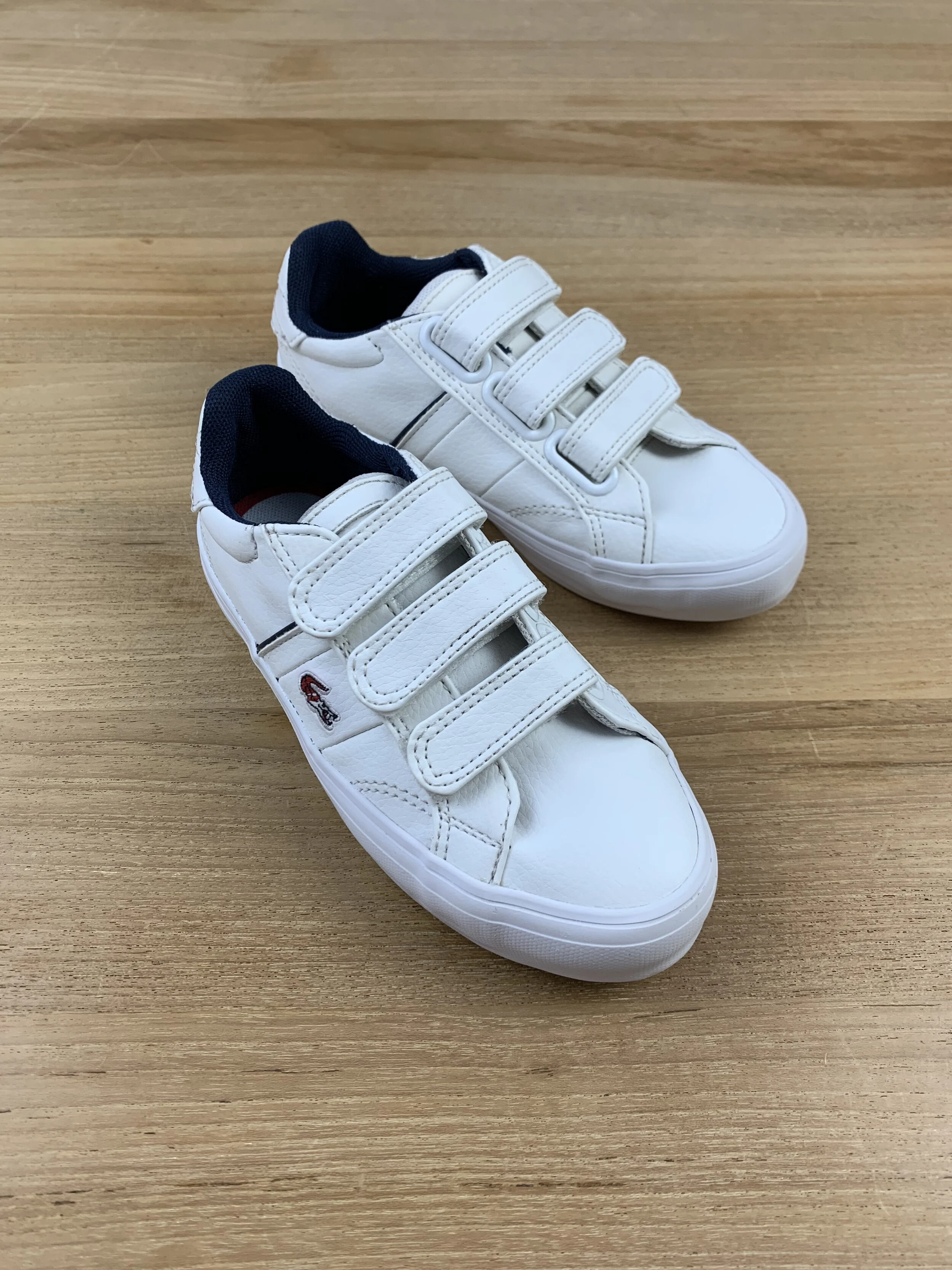 Lacoste White Velcro Trainers — Kids 