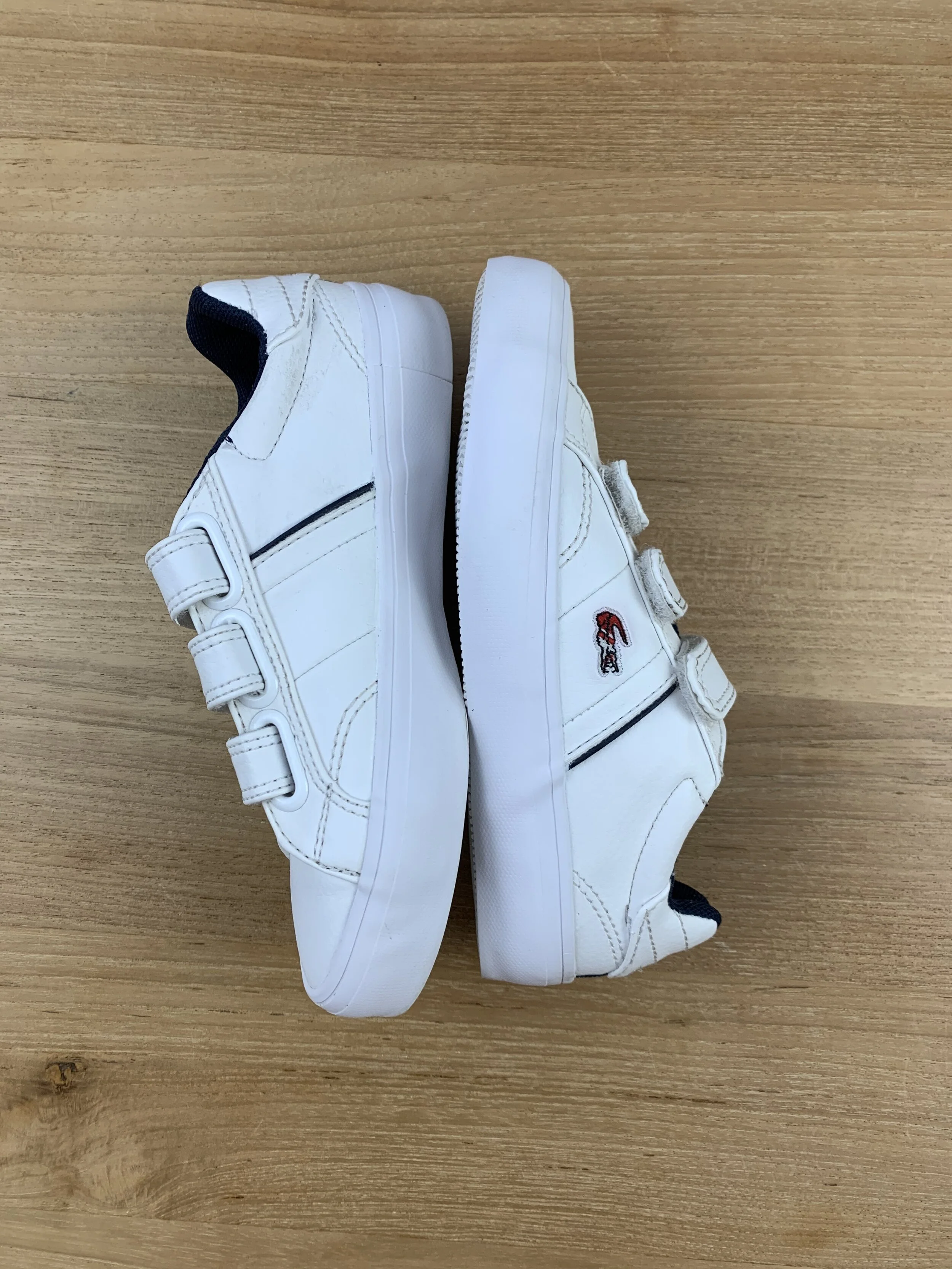 Lacoste White Velcro Trainers — Kids 