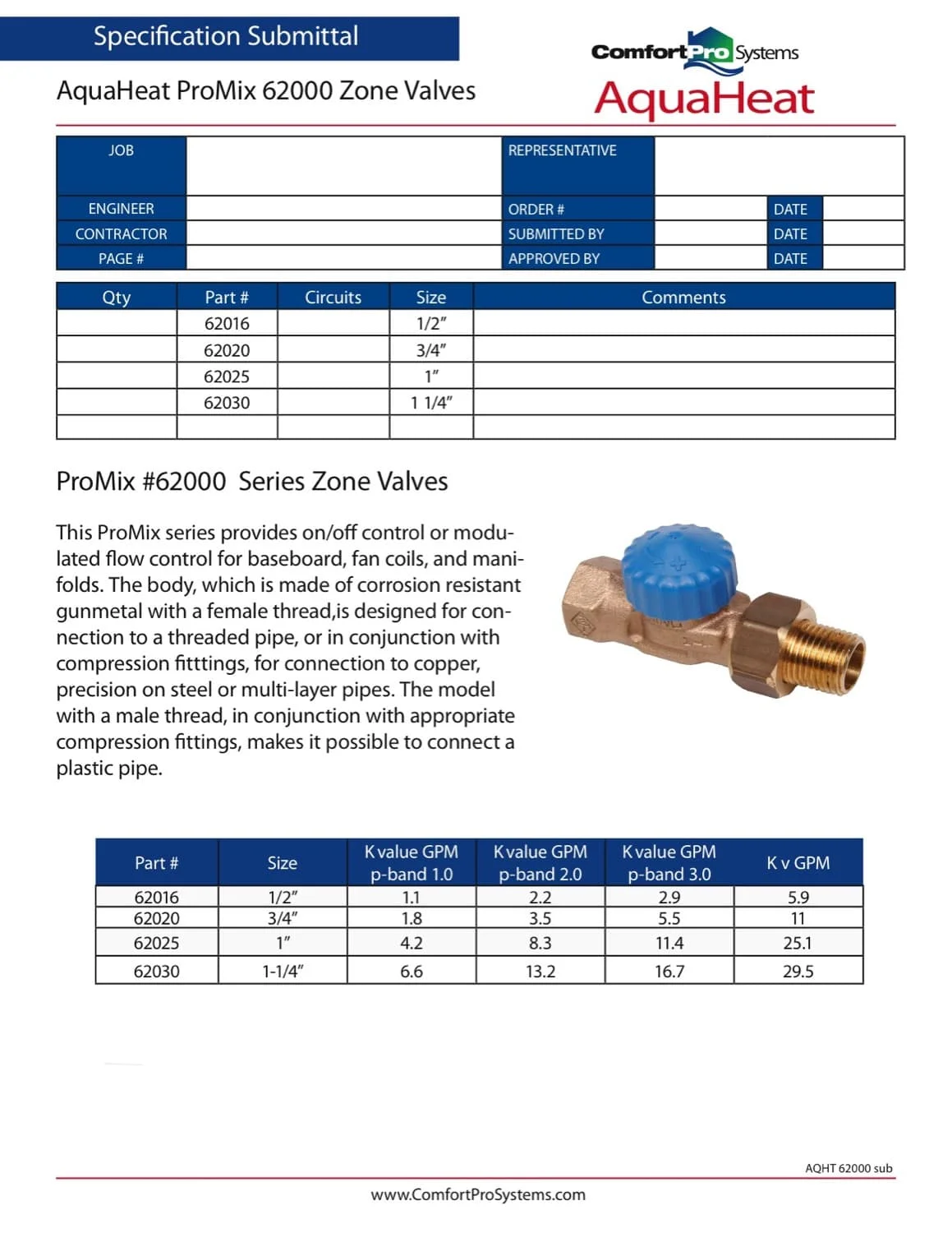 Aquaheat zone valve submittal