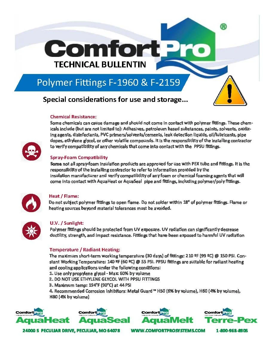 Technical Bulletin on Chemicals & Pex Pipe