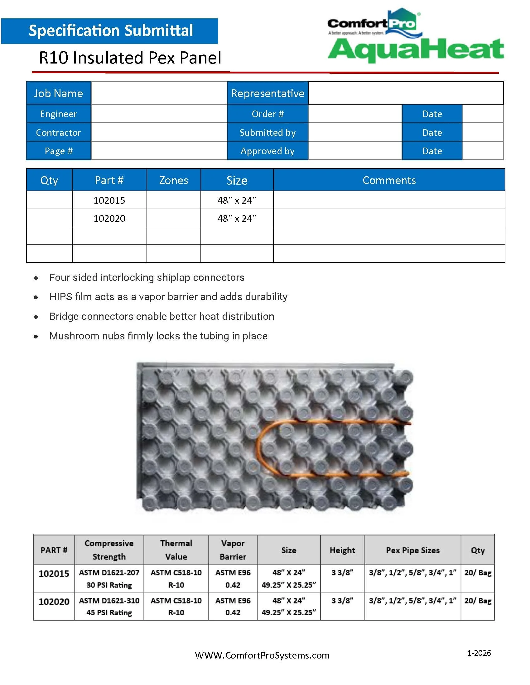 R10 Insulated Pex Panel 