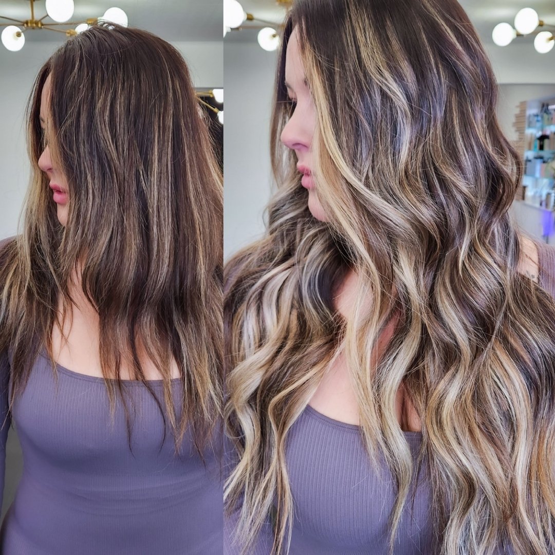 🌟 It's not just about the outer glow up, it's about the inner / confidence glow up your clients get when they leave your chair! ⁠ ⁠

#behindthechair 
#balayagemadisonwi
#wisconsinhandtiedhair 
#madisonwihandtiedextensions 
#ibestylist
#madisonwibala