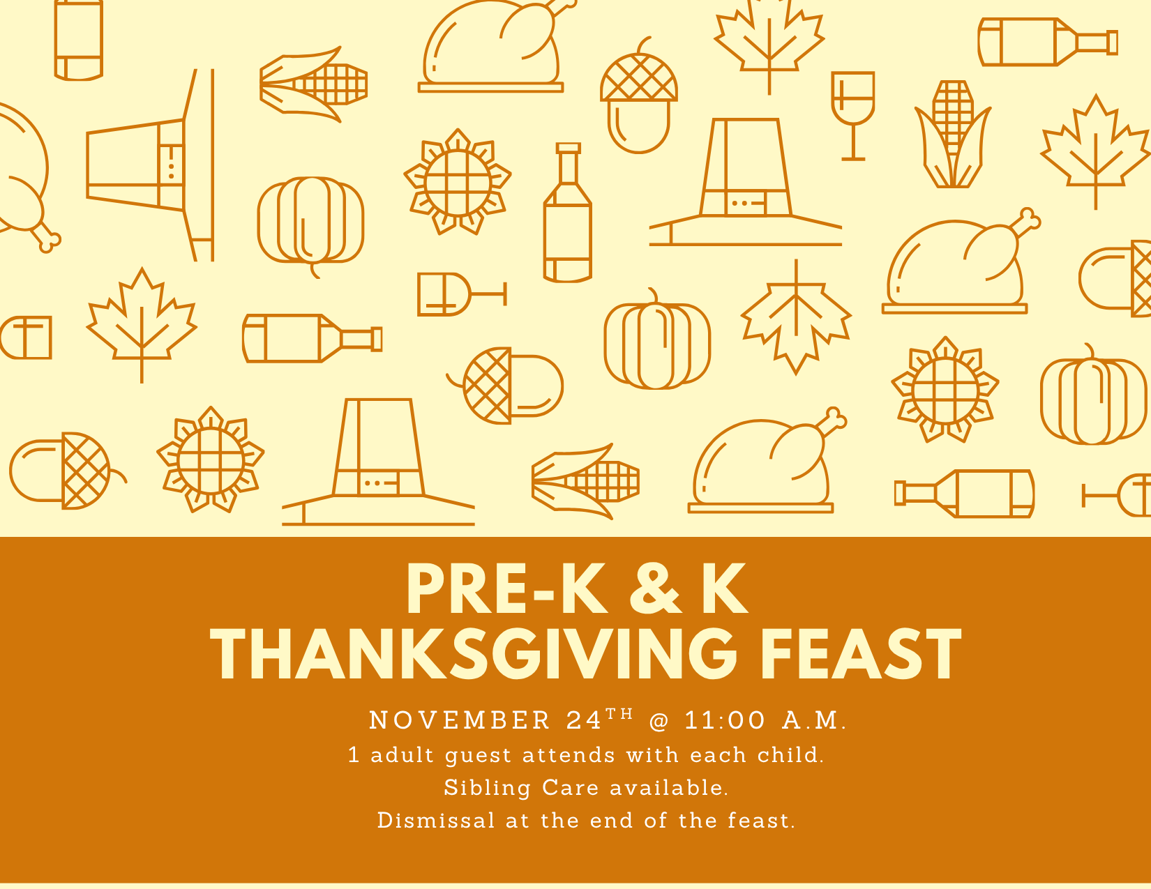 Pre-K & Kindergarten Thanksgiving Feast
