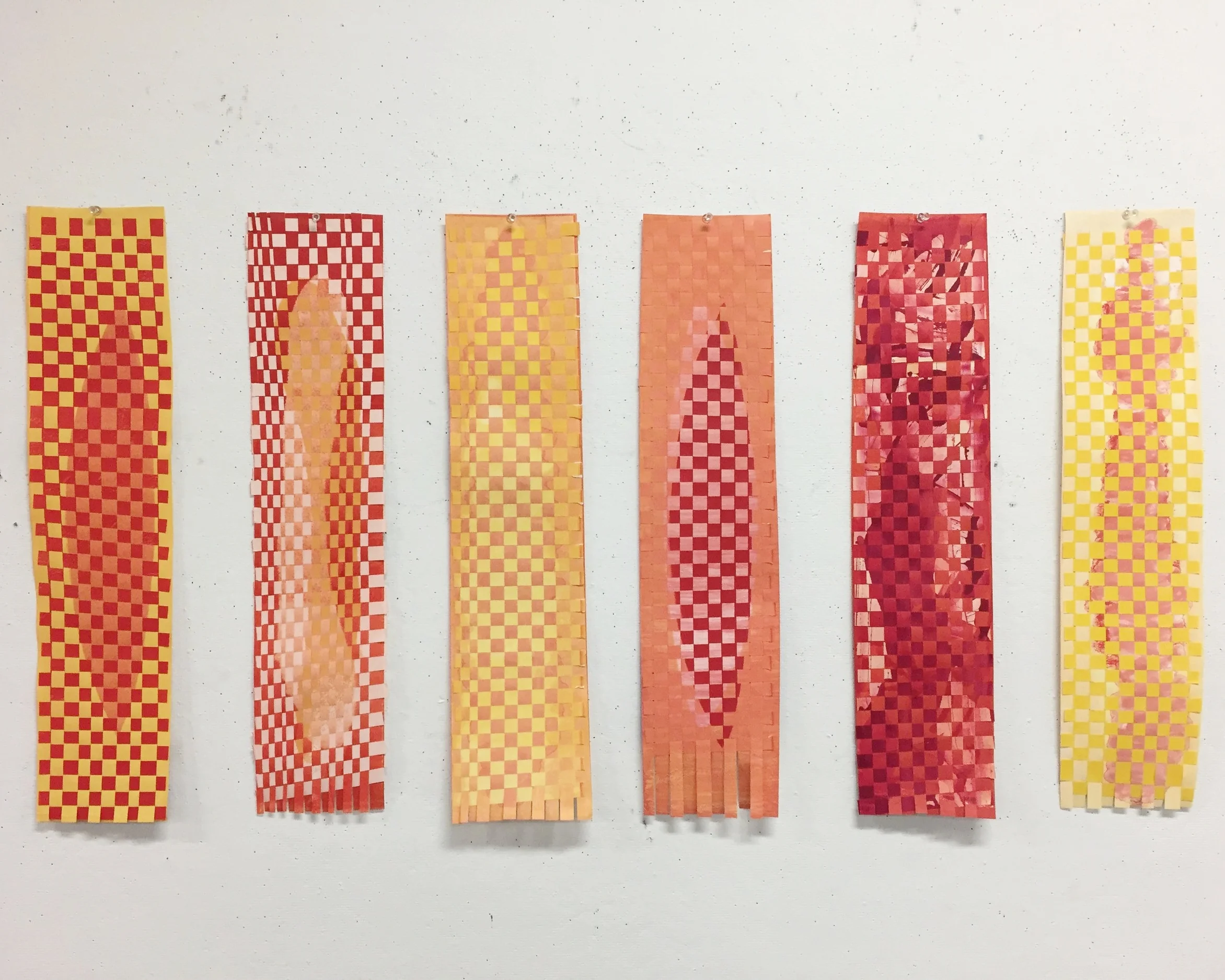  Untitled experiments, 2017  Woven monotypes 