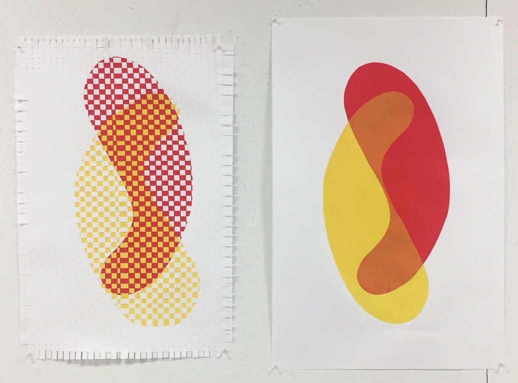  Experiments I &amp; II, 2017  Woven Screenprints, 40 x 26 in. 
