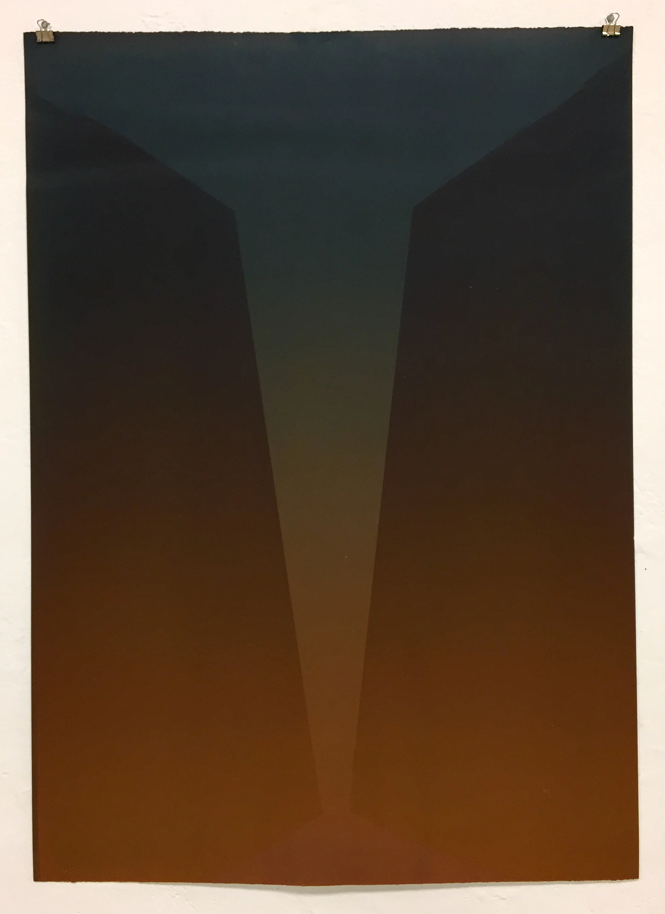  Yellow/Blue Axxon Monotype on Rives BFK Heavyweight White, Hanco lithographic ink 22 x 30” February 2019 