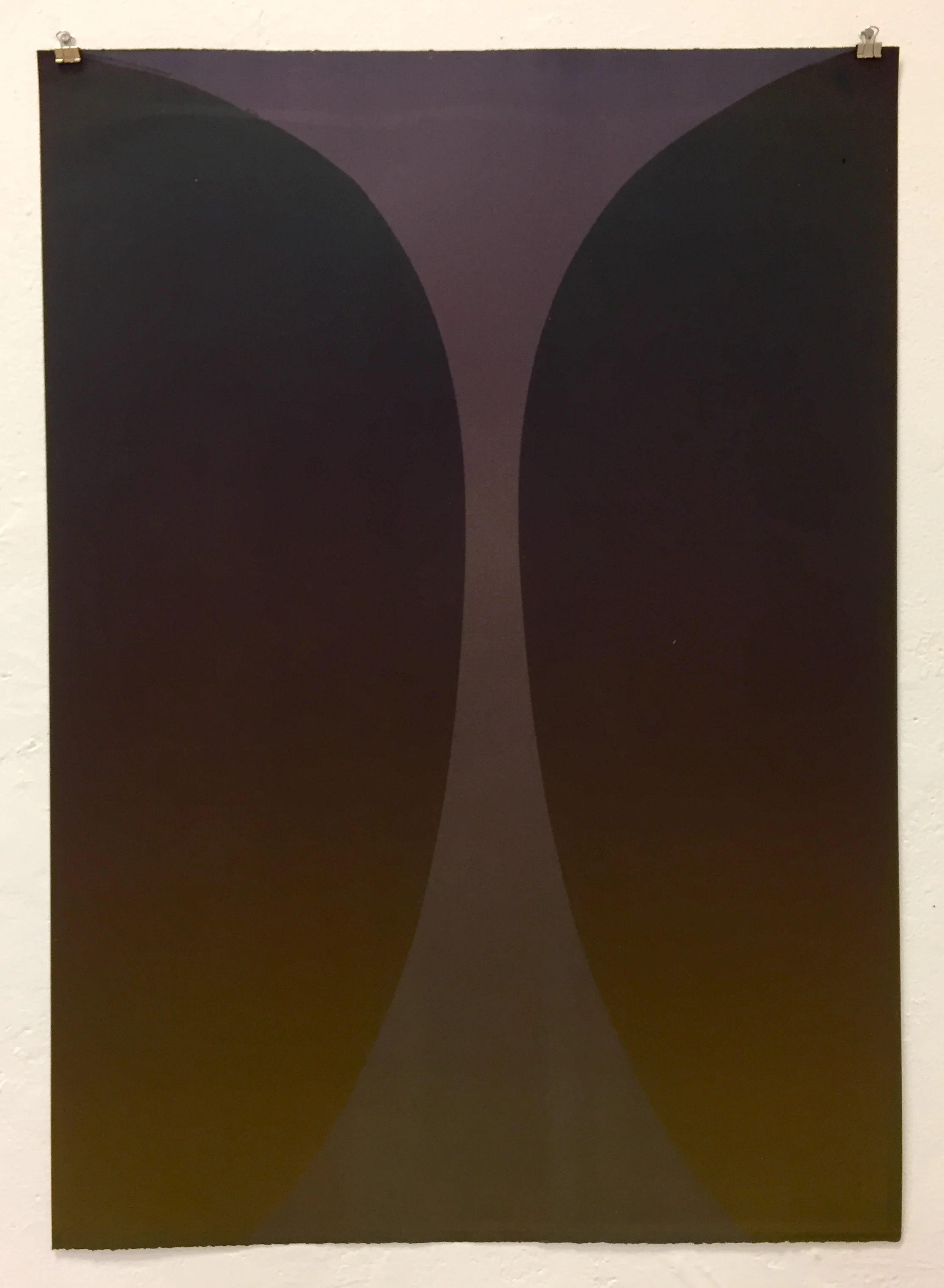  Untitled (Two Curves) Monotype on Rives BFK Heavyweight White, Hanco lithographic ink 22 x 30” February 2019   