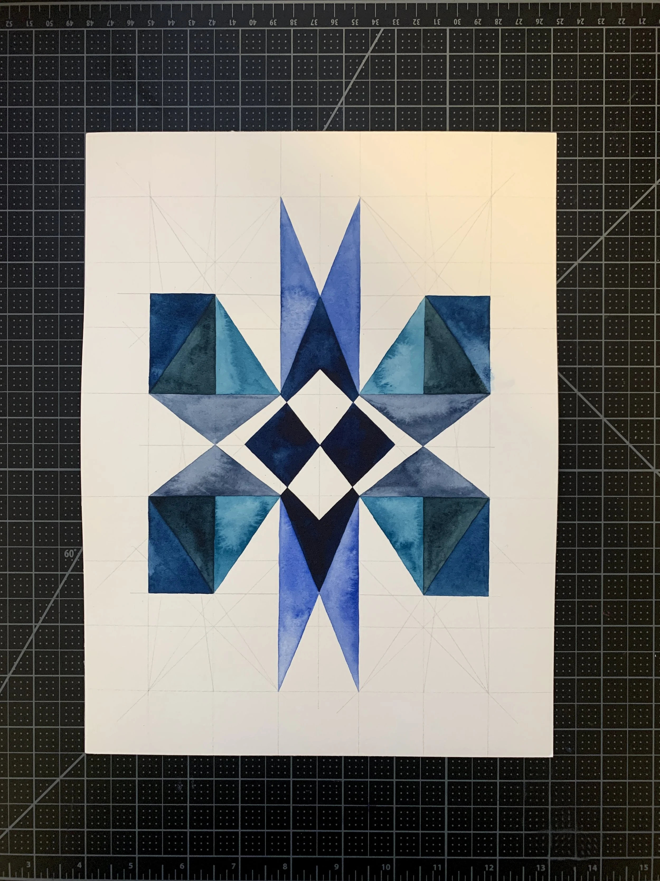   Chromatic Patchwork III  Watercolor on Arches cold press 9” x 12”, 2024 