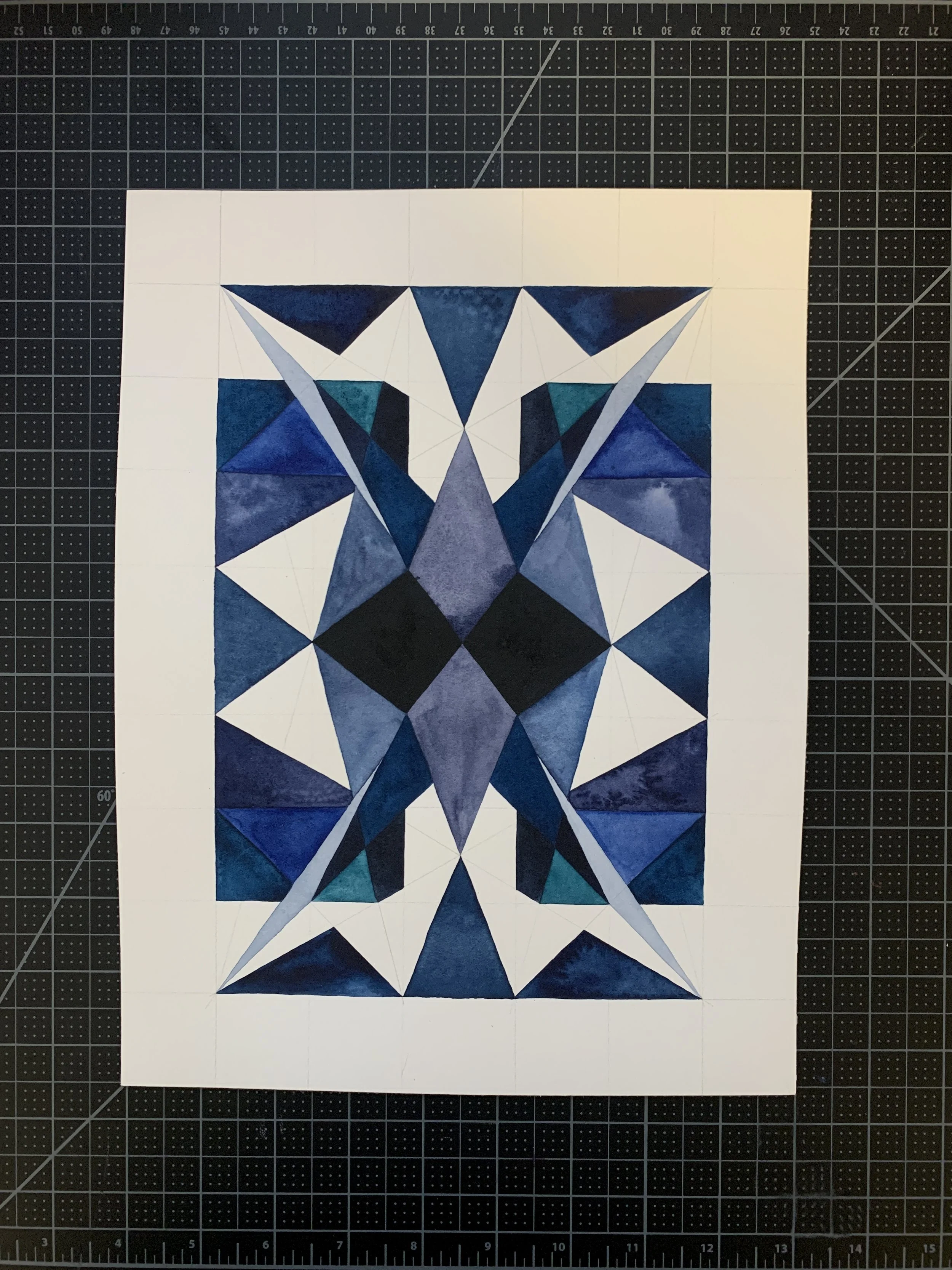   Chromatic Patchwork IV  Watercolor on Arches cold press 9” x 12”, 2024 