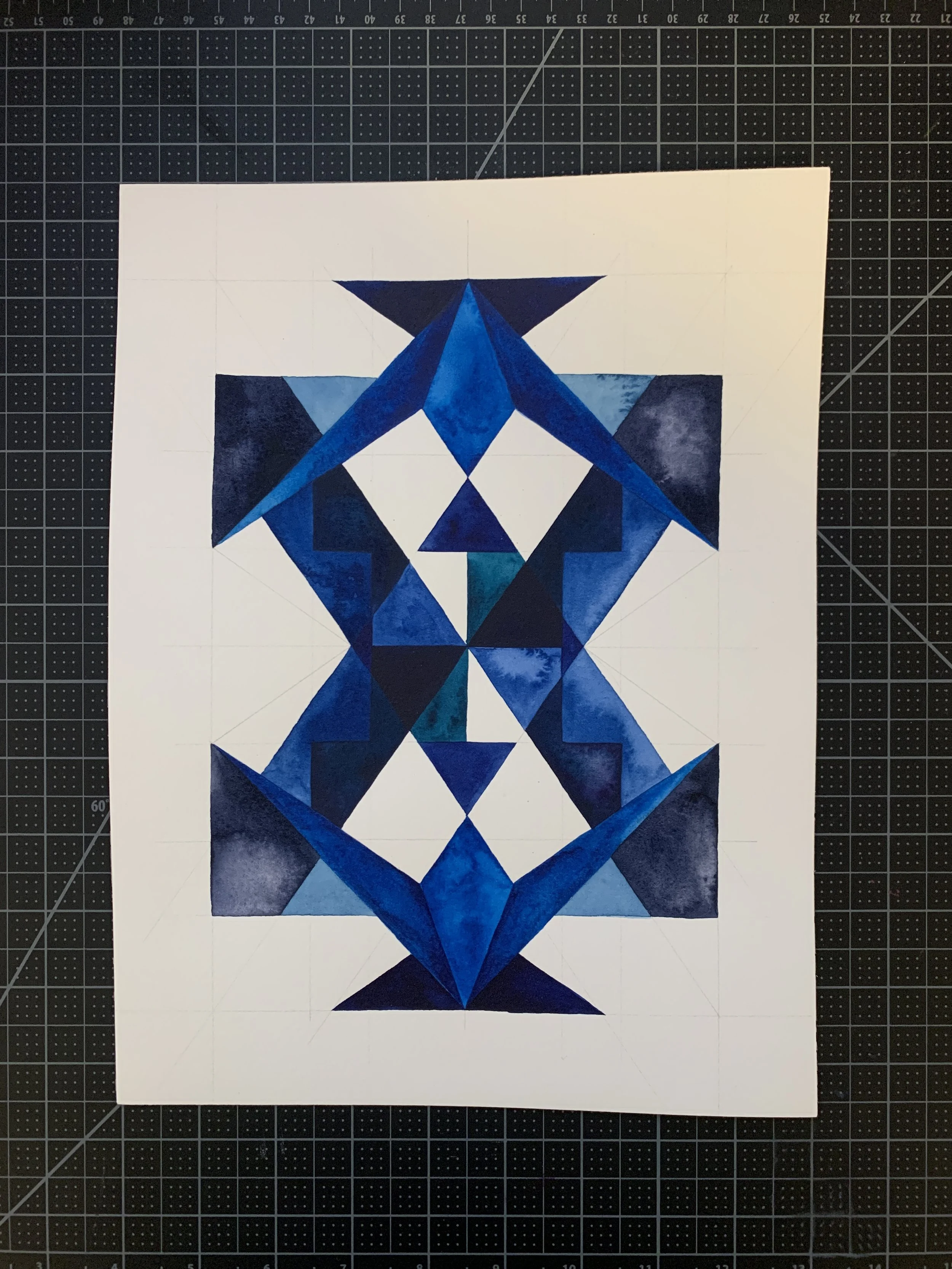   Chromatic Patchwork II  Watercolor on Arches cold press 9” x 12”, 2024 