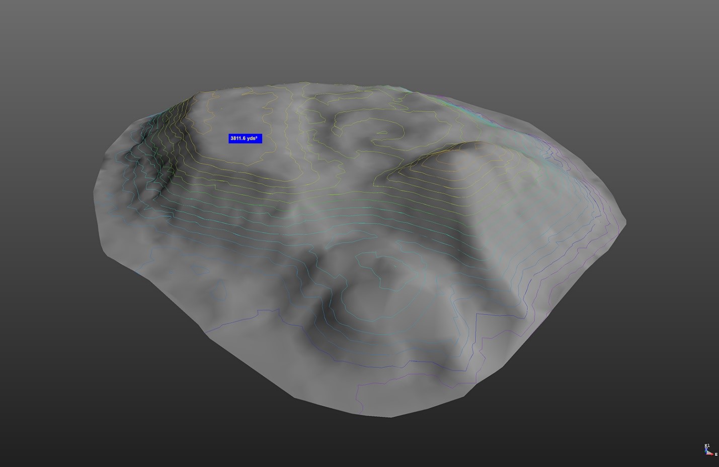   Topographic lines generated on 3d model of Silica sand.  