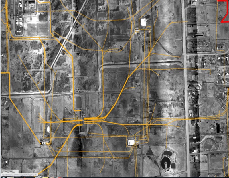   Radiometric Image of Oil Field with mapping.  