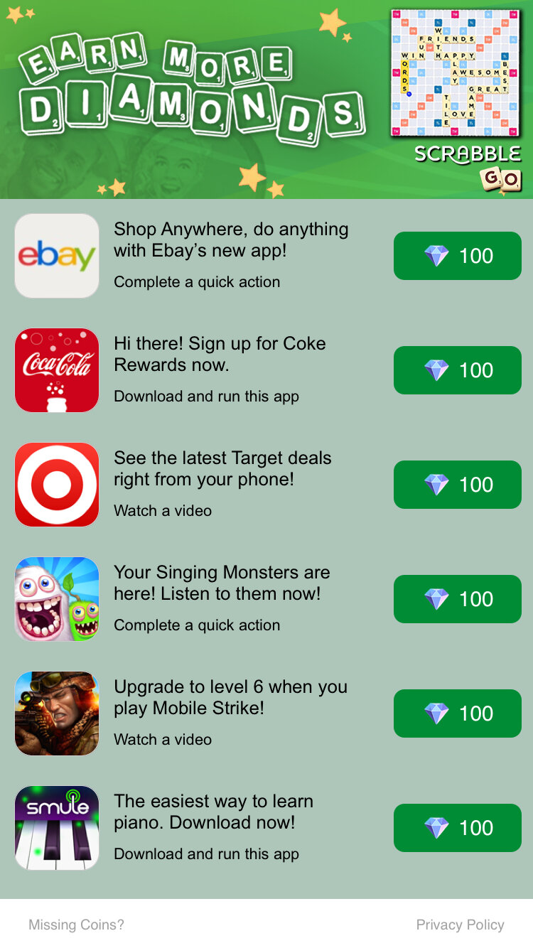 Tapjoy - Offerwall - Scrabble Go