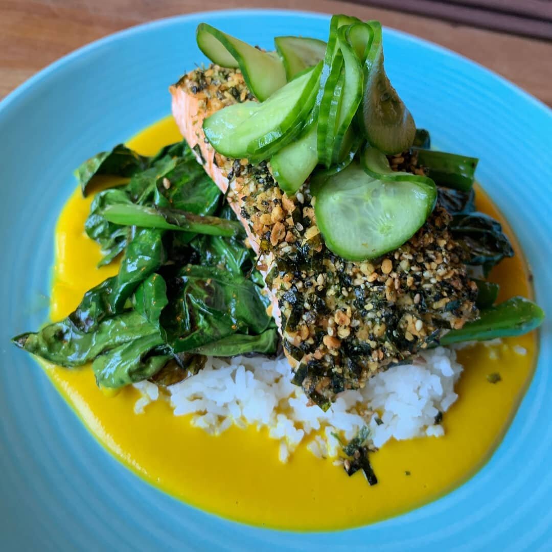 Furikake crusted ocean trout with Chinese broccoli.jpg