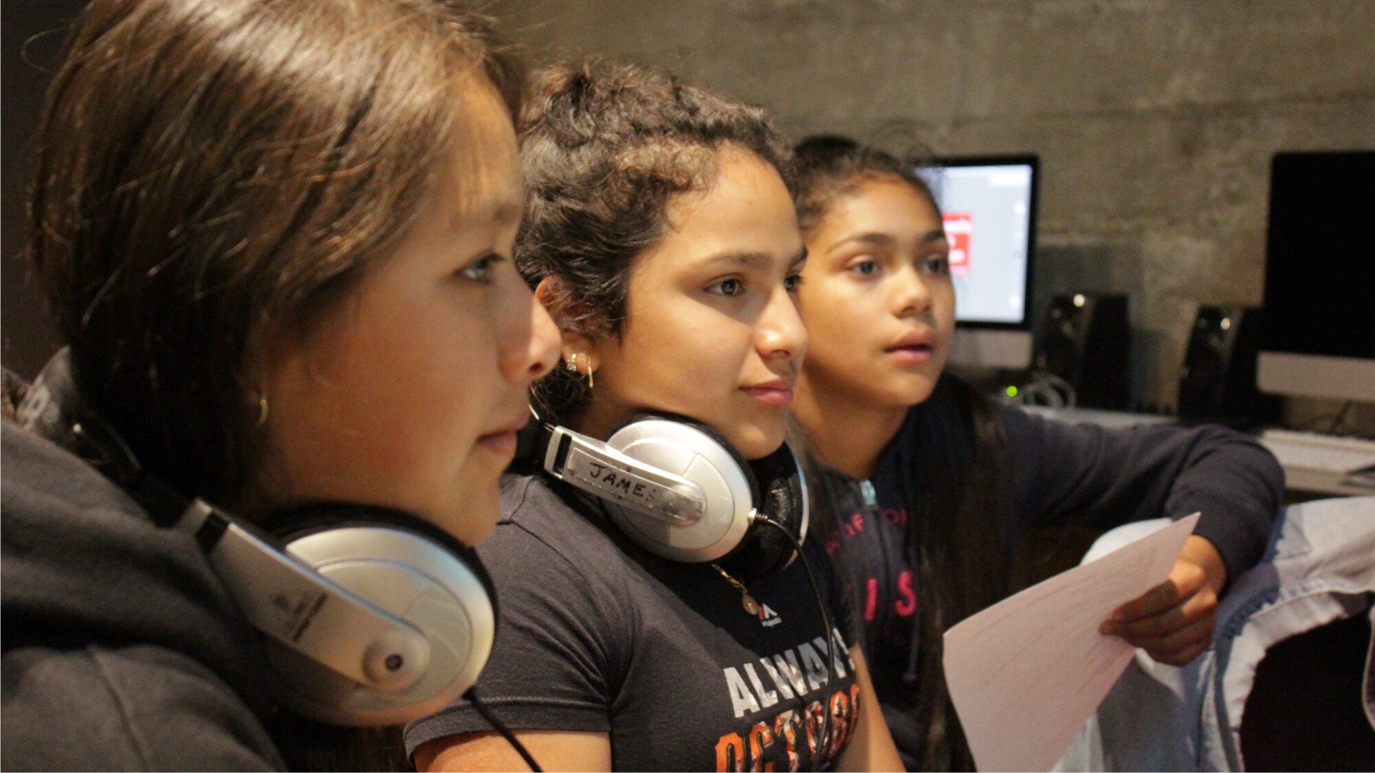 Girls on the Mic Students Learning_credit Womens Audio Mission.jpg