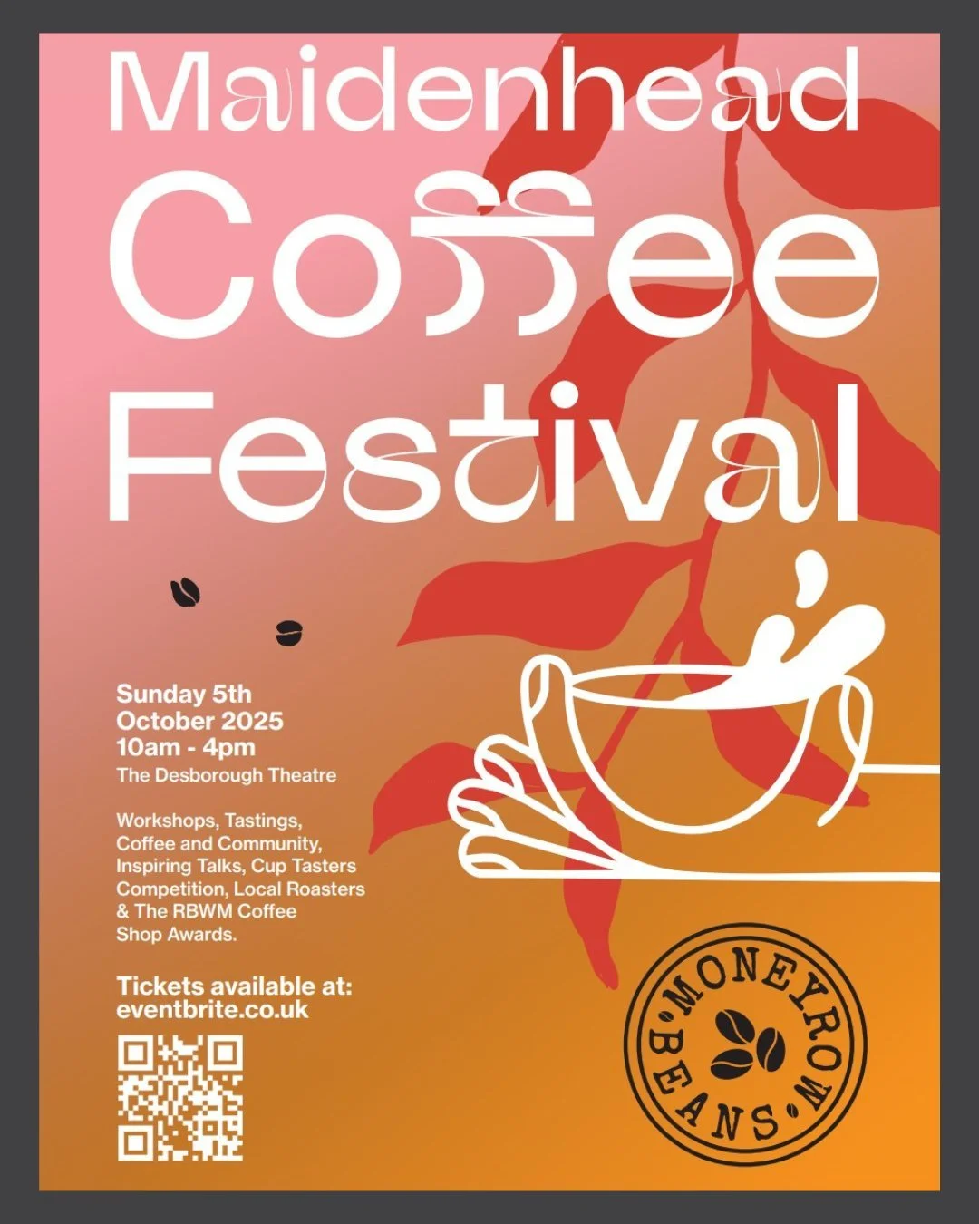This Sunday, we are going to be at the Maidenhead Coffee Festival!  Hosted by our friends at @moneyrowbeans, it&rsquo;s the perfect day out if you love coffee as much as we do.

We&rsquo;ll be there showcasing our coffees, brewing kit, and offering t