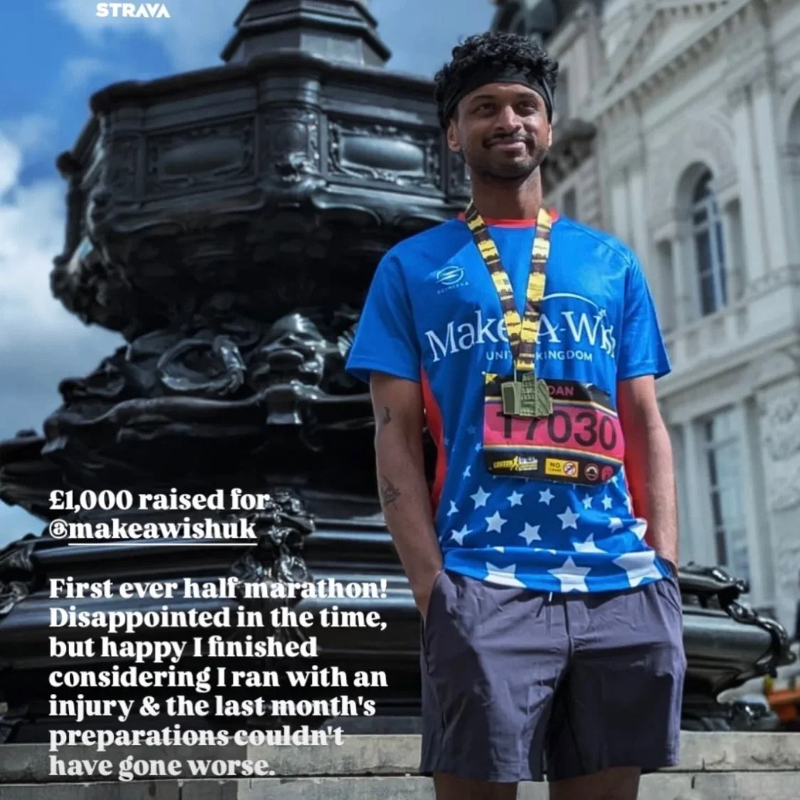 Massive congratulations to Dan 👏

One of our own, out there getting it done.
First half marathon ✔️
&pound;1,000 raised for @makeawishuk 💙

Not an easy run either, battling through injury and a tough lead up, but still showed up and finished it.

P