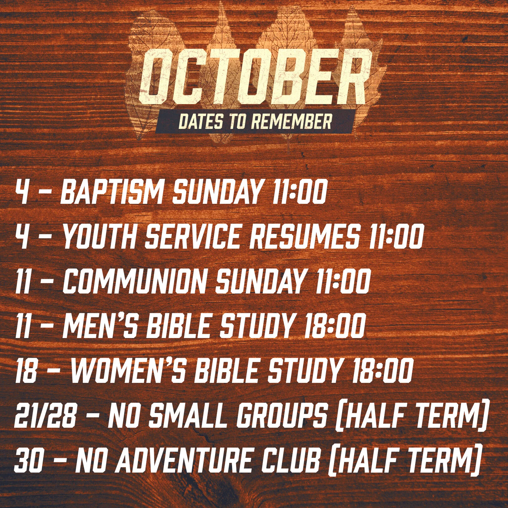 Small Groups Start Today