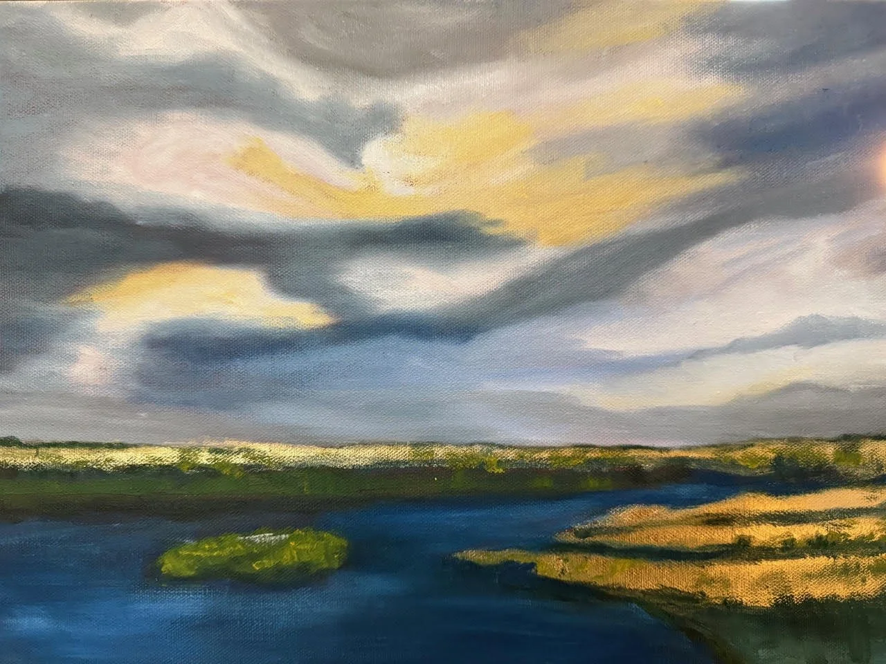 Tidal
 Oil & gold leaf on 12”x16” canvas