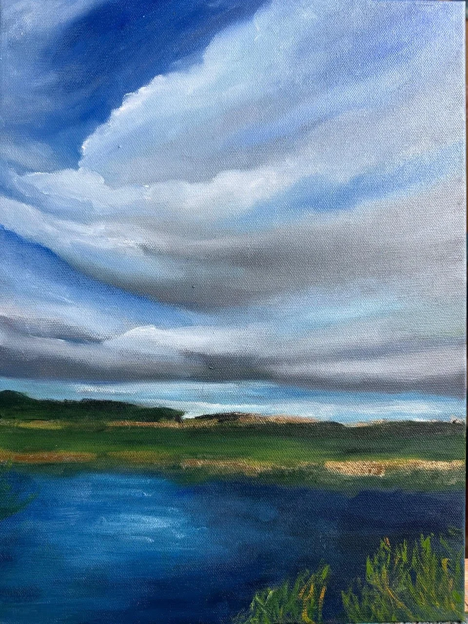 Aurora 
Oil & gold leaf on 12”x16” canvas