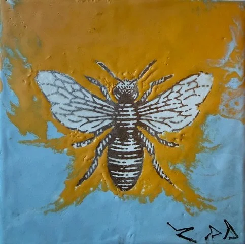 Centered, encaustic mixed media, 6"x6", $95.jpeg