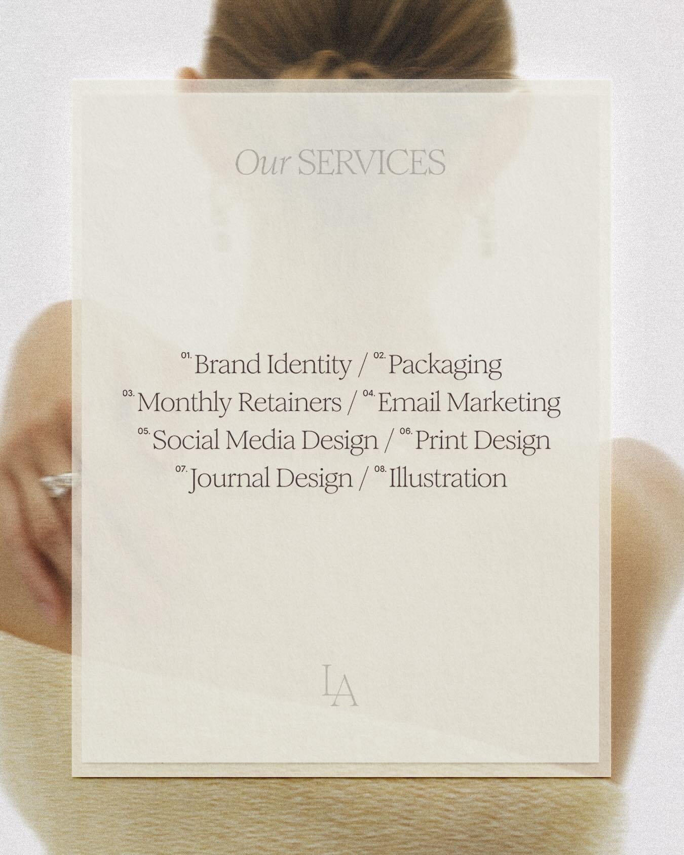 Brand identity, packaging, digital and print design for beauty, fashion and wellness brands.

For my Services Guide and enquiries, email hello@lornaamistudio.com 🤎

#brandidentitydesign #visualidentity #brandingstudio #beautybranding #fashionbrandin