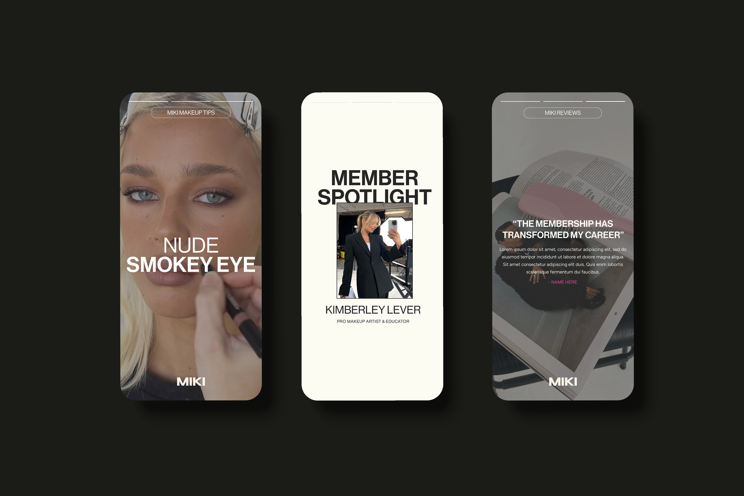 modern beauty brand identity design for MIKI