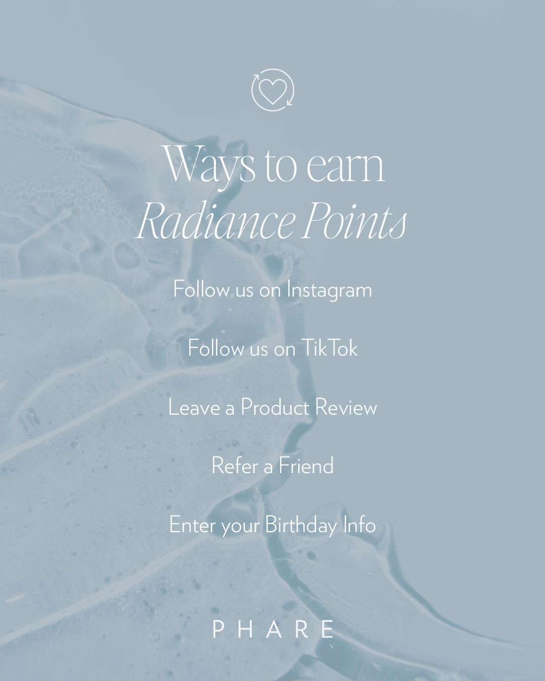 Phare skincare Radiance Rewards social media graphics by Lorna Ami Studio