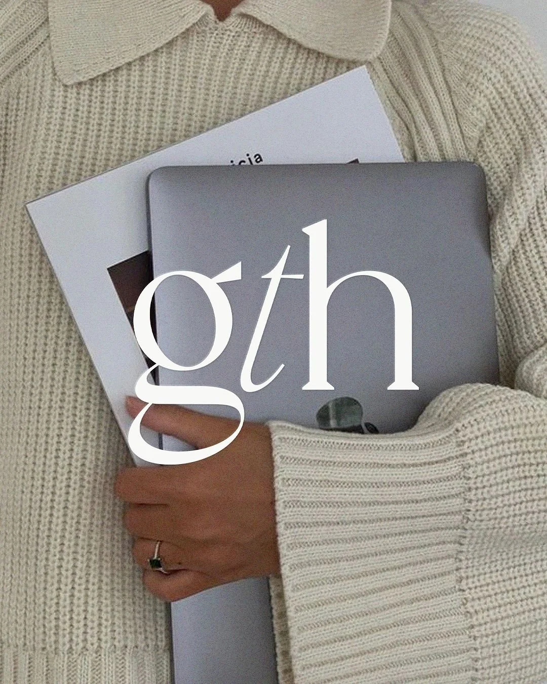 GTH brand mark monogram feminine logo design