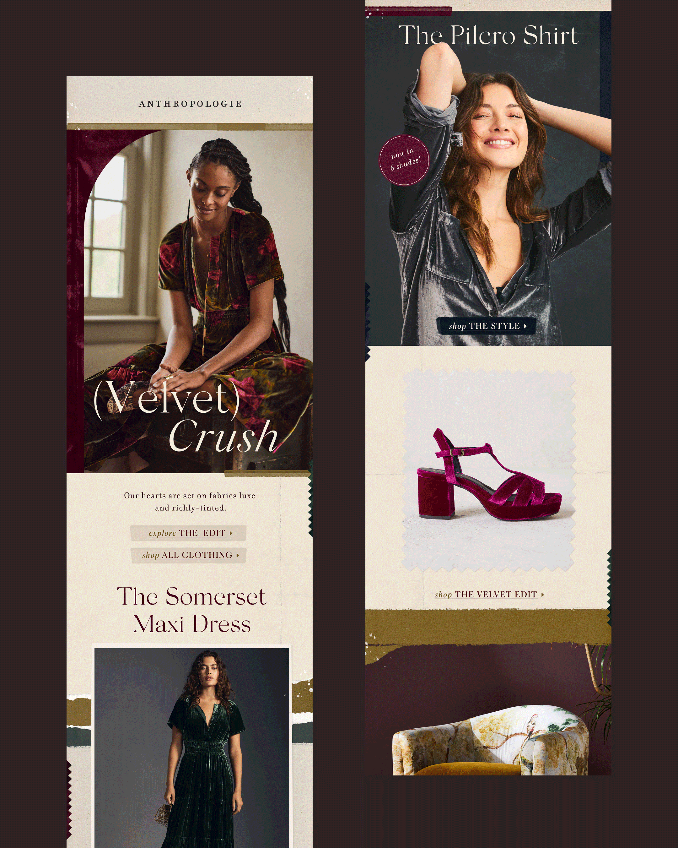 Anthropologie EU email newsletter design by Lorna Ami Studio