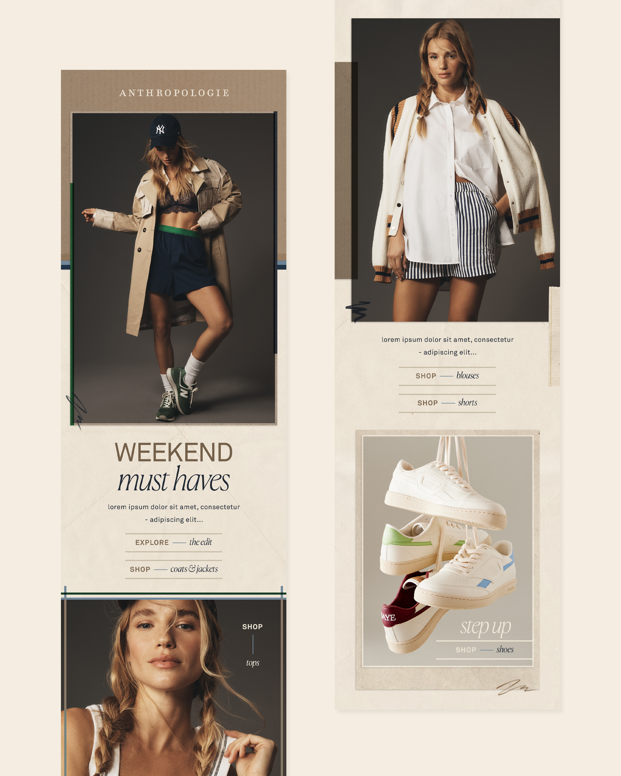 Anthropologie EU email newsletter design by Lorna Ami Studio