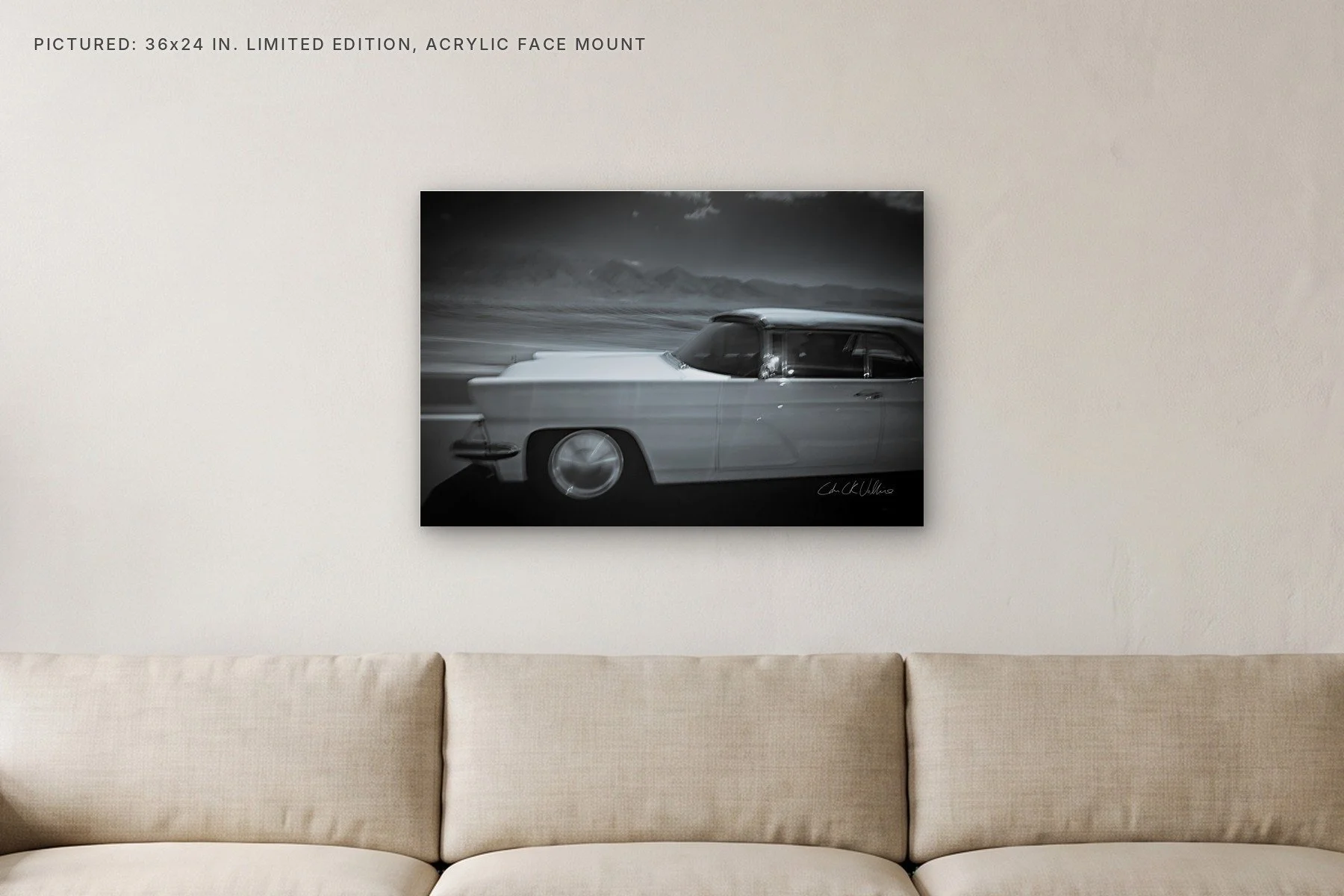 Lincvolt Nearing Lightspeed Nevada - 36x24 acrylic face mount in a living room.jpg
