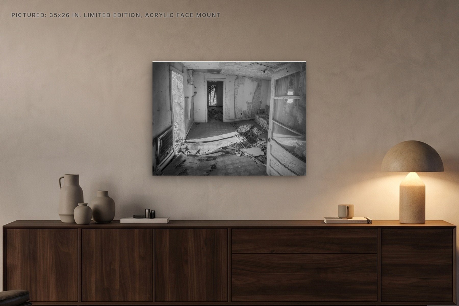 Bowker Road Interior Open Doors - 35x26 acrylic face mount in the evening.jpg