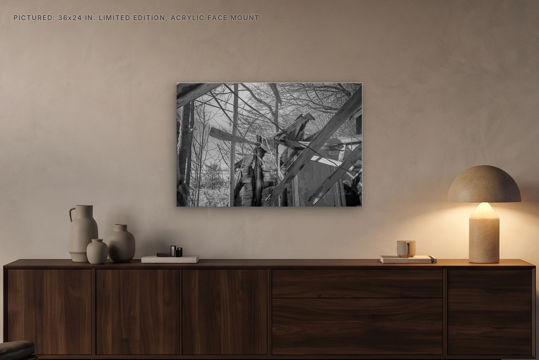 Bowker Road Broken Rafters - 36x24 acrylic face mount in the evening.jpg