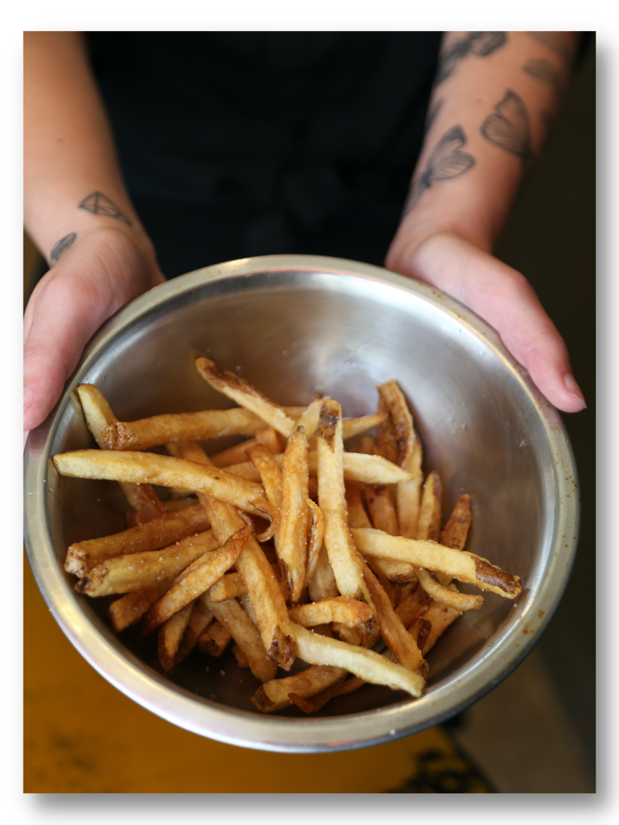  We cut our french fries every day, fresh to order and fry ‘em up crispy. Do you want some fries with that shake? Yes, yes you do.  