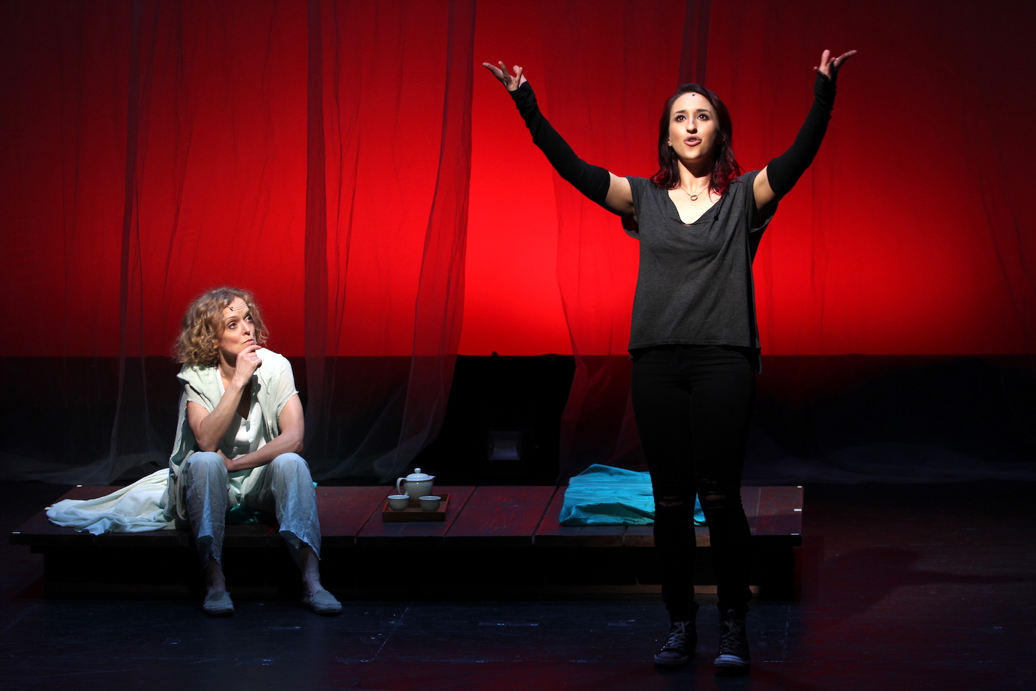  Nancy Anderson (Sid), Samia Mounts (Raina). New York Musical Festival. Photo: Karen Shih. 