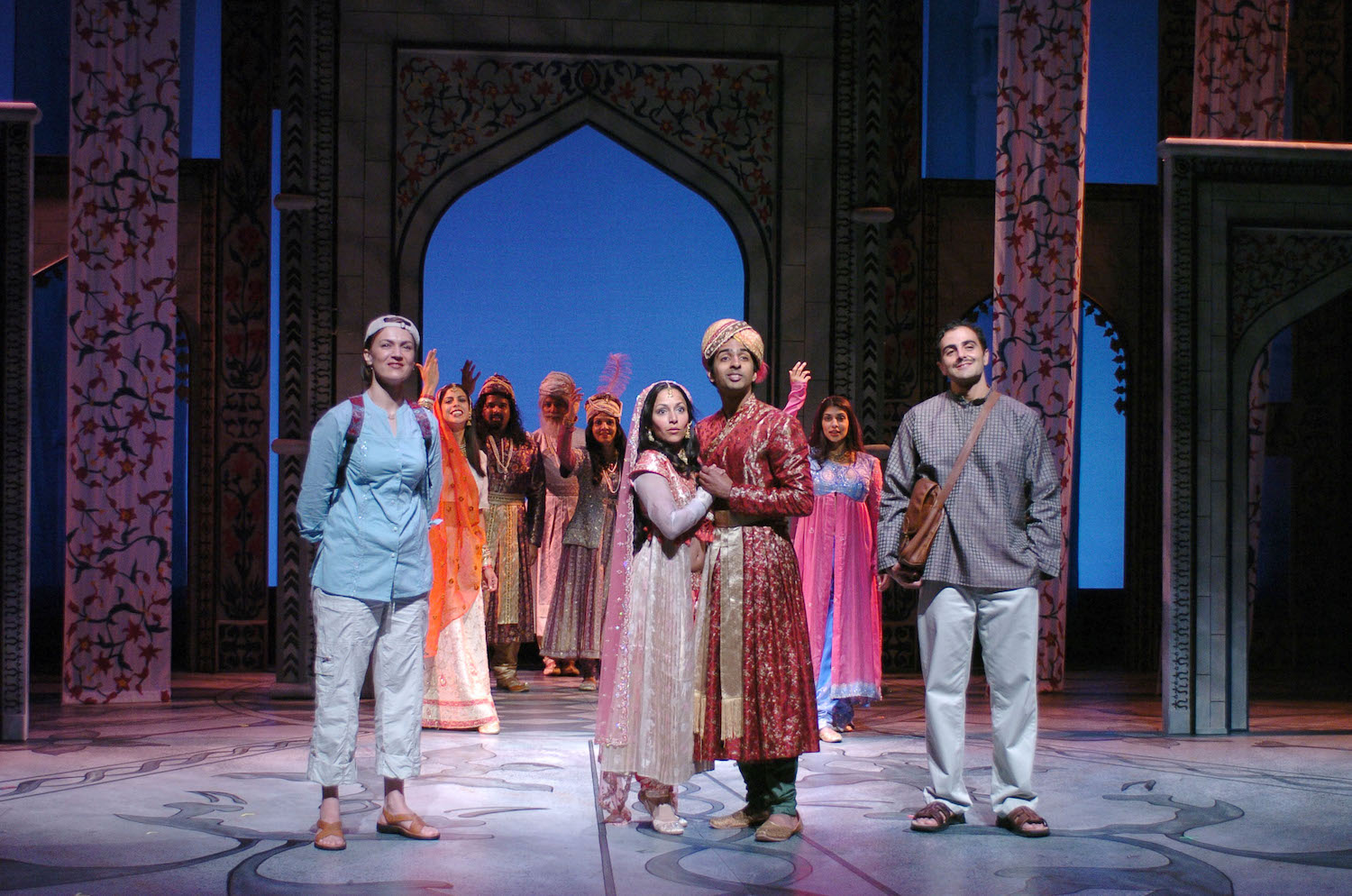  Front: Lesley Fera (Rachel), Sunita Param, Anil Margsahayam, Samir Younis (Abhi). TheatreWorks. Photo: David Allen. 